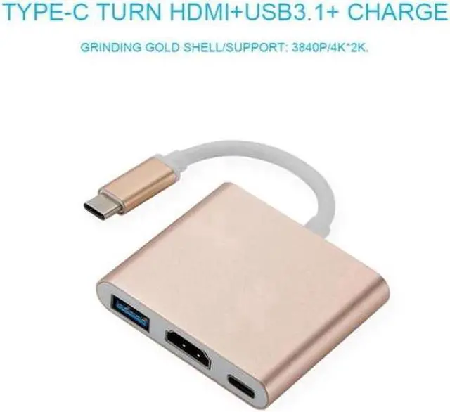 Alt view image 2 of 6 - Usb c HDMI Usbc to Hdmi 3.1 Converter Adapter Typec to hdmi HDMI/USB 3.0/TypeC Adapter Type-C Aluminum For Apple Macbook