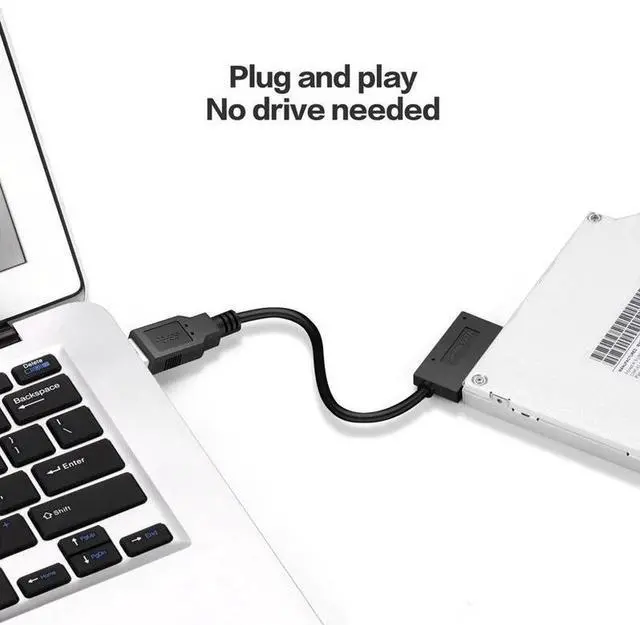 Alt view image 7 of 7 - Aomoproing USB 3.0 to 7+6 13pin Slimline Sata Adapter Cable for Laptop Cd DVD Rom Optical Drive