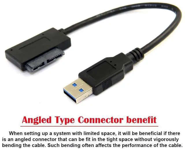 Alt view image 2 of 7 - Aomoproing USB 3.0 to 7+6 13pin Slimline Sata Adapter Cable for Laptop Cd DVD Rom Optical Drive
