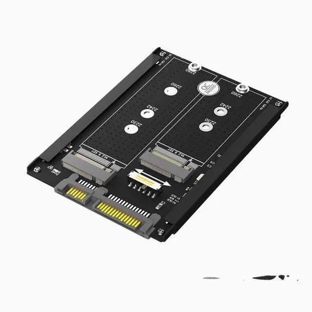 Alt view image 2 of 5 - Dual M.2 to SATA3.0 adapter card M2 NGFF SSD to 6G interface adapter card