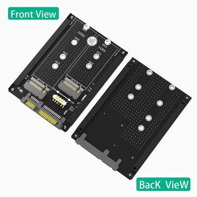Alt view image 3 of 5 - Dual M.2 to SATA3.0 adapter card M2 NGFF SSD to 6G interface adapter card