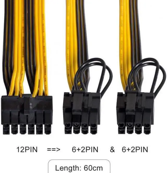 Alt view image 2 of 7 - Aomoproing 12Pin to ATX Dual 8Pin & 6Pin Splitter GPU Graphics Card Modular Power Supply Cable for 3080 3090 AX850 AX750 AX650