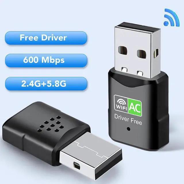 Alt view image 2 of 7 - Free Driver USB Wifi Adapter 600Mbps 2.4/5.8GHz Dual Band USB Ethernet PC Wireless Network Card Lan Wifi Dongle Receiver