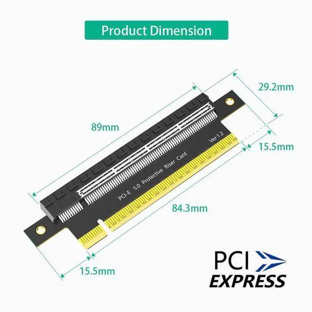 Alt view image 3 of 5 - PCI-E5.0 conversion card PCIE 180 degree conversion card Graphics card Increase card Test card 64GB/s