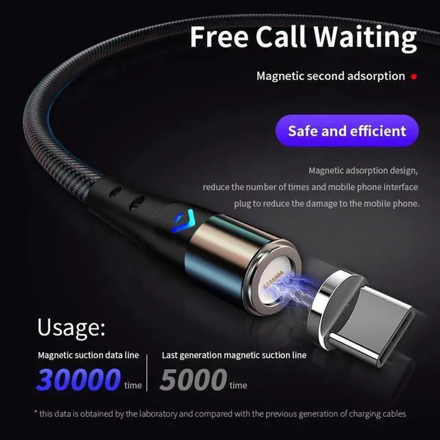 Alt view image 5 of 7 - 5A 1M 3.28ft Magnetic Quick Charge Cable Micro Usb Type C Super Fast Charging Phone Usb C LED Light Phone Charge For iPhone Xiaomi Samsung