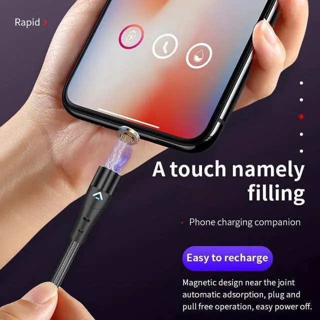 Alt view image 6 of 7 - 5A 1M 3.28ft Magnetic Quick Charge Cable Micro Usb Type C Super Fast Charging Phone Usb C LED Light Phone Charge For iPhone Xiaomi Samsung
