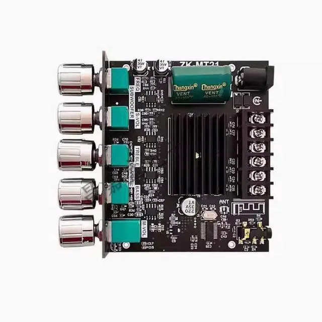 Alt view image 3 of 3 - ZK-MT21 2x50W+100W 2.1 Channel Bluetooth-compatible 5.0 AUX 12V 24V Digital Power Audio Stereo Subwoofer Amplifier Board