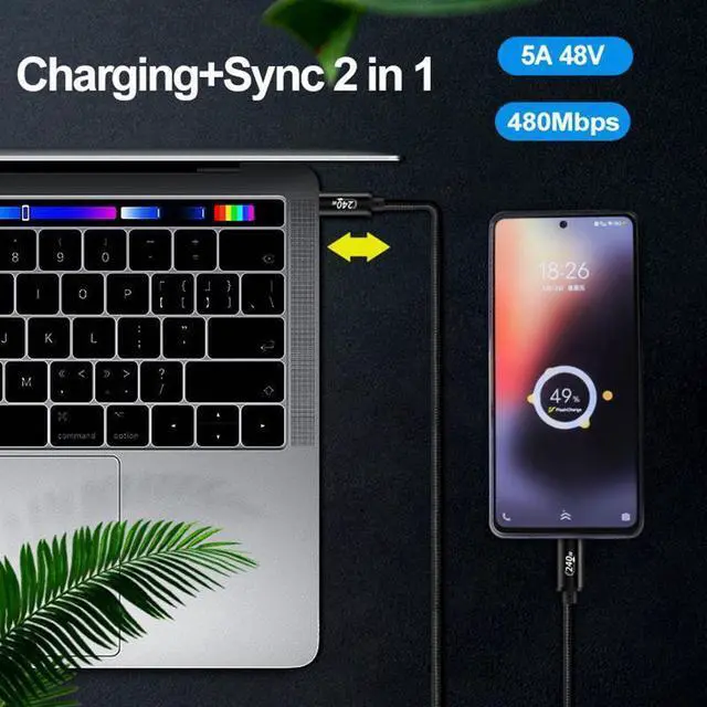 Alt view image 7 of 7 - 240W USB Type C Cable, USB C to USB C Power Cord PD3.1 for PS-5 Nin-tendo Switch Galaxy S22 Blazing-Fast Charging Cable 48V5A USB C Cable (3.3ft / 1M)