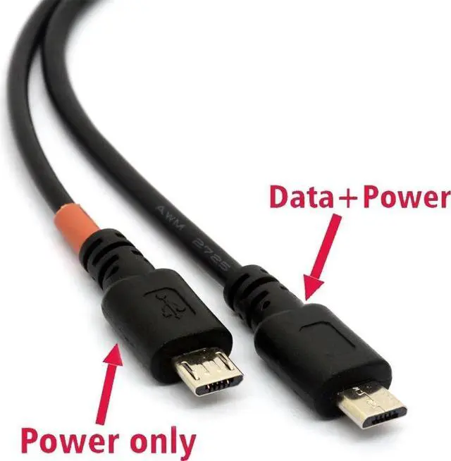 Alt view image 3 of 5 - Micro USB Cable Y Splitter USB 2.0 A to Dual Micro B Power Enhancer Hub Adapter 1 Male to 2 Male Android Extension Code Syncing and Charging Two Devices Simultaneously