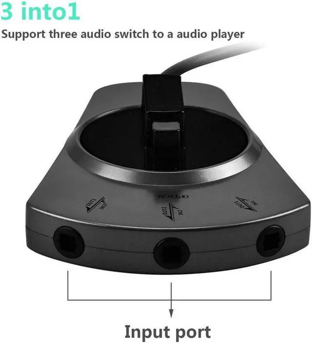 Alt view image 4 of 7 - Optical Splitter Cable 1 in to 3 out 3 Ports Splitter Digital Optical Audio Cable Toslink Adapter Converter TV DVD Speaker