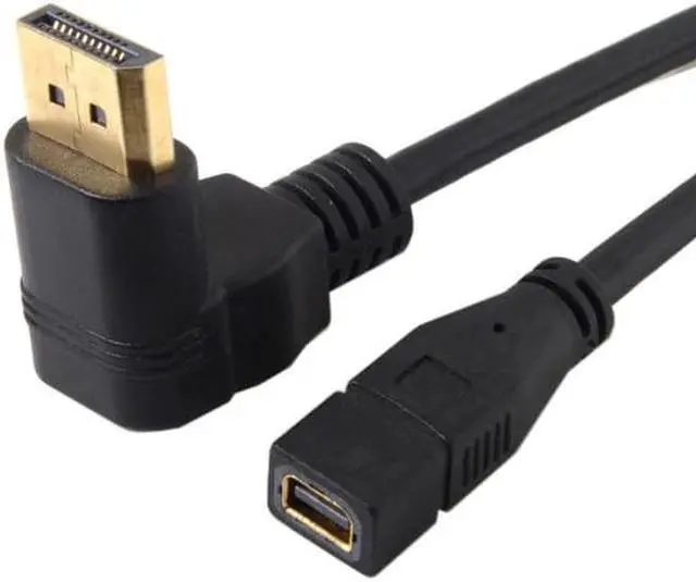 Alt view image 3 of 7 - Aomoproing Up Angled DP DisplayPort 90 Degree to Mini DP DisplayPort Female Cable for Displays Monitors