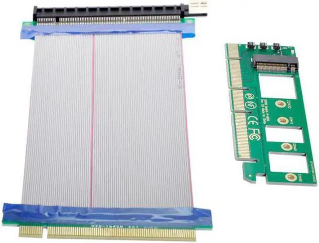Main image of Aomoproing NGFF M-key NVME AHCI SSD to PCI-E 3.0 16x x16 Vertical Adapter with Cable Male to Female Extension