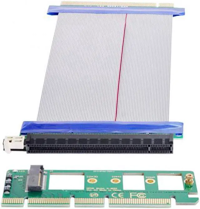 Alt view image 4 of 7 - Aomoproing NGFF M-key NVME AHCI SSD to PCI-E 3.0 16x x16 Vertical Adapter with Cable Male to Female Extension