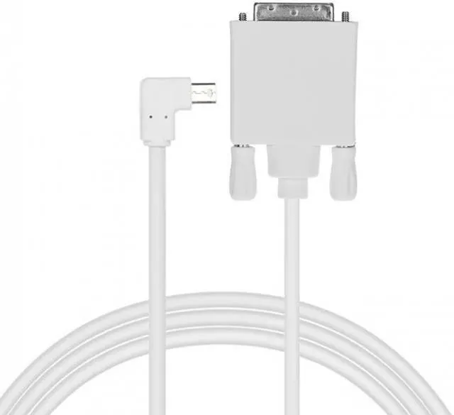 Alt view image 4 of 7 - Aomoproing White color Left Angled 90 degree Mini DisplayPort DP Male Source to DVI Male Sink Monitor Cable 5ft 1.5m