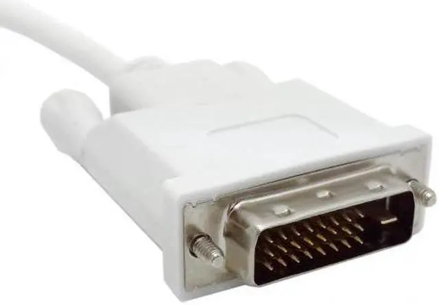 Alt view image 6 of 7 - Aomoproing White color Left Angled 90 degree Mini DisplayPort DP Male Source to DVI Male Sink Monitor Cable 5ft 1.5m
