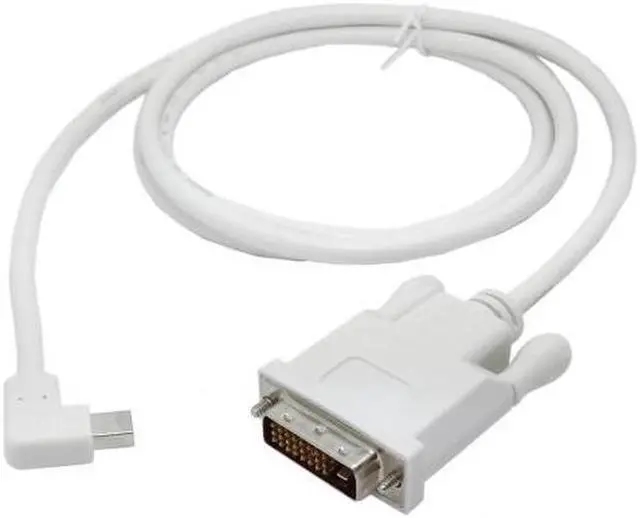 Alt view image 7 of 7 - Aomoproing White color Left Angled 90 degree Mini DisplayPort DP Male Source to DVI Male Sink Monitor Cable 5ft 1.5m