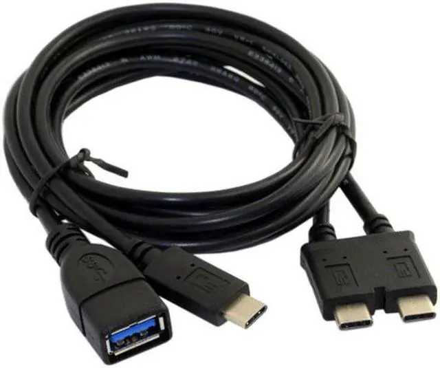 Main image of Aomoproing Dual Cable USB 3.1 Type-C to USB-C & USB 3.0 Female OTG Data Cable for New 13 inch Macbook Pro