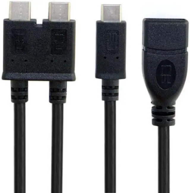 Alt view image 2 of 6 - Aomoproing Dual Cable USB 3.1 Type-C to USB-C & USB 3.0 Female OTG Data Cable for New 13 inch Macbook Pro