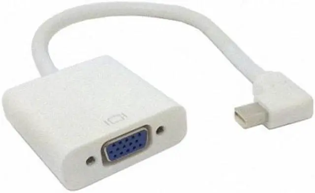Alt view image 7 of 7 - Aomoproing  Right Angled 90 degree Mini DisplayPort DP Male to VGA RGB monitor Projector Cable Adapter White color