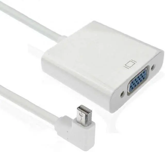 Alt view image 3 of 7 - Aomoproing  Right Angled 90 degree Mini DisplayPort DP Male to VGA RGB monitor Projector Cable Adapter White color