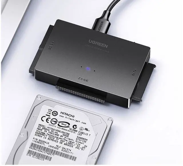 Alt view image 2 of 7 - UGREEN IDE/SATA to USB3.0 Easy drive cable, external desktop hard drive with power supply, 2.5/3.5-inch notebook mechanical ssd solid-state drive, optical drive reader