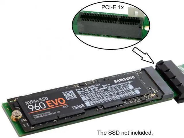 Alt view image 4 of 7 - Aomoproing NGFF M-key NVME AHCI SSD to PCI-E 3.0 1x x1 Vertical Adapter with Cable Male to Female Extension