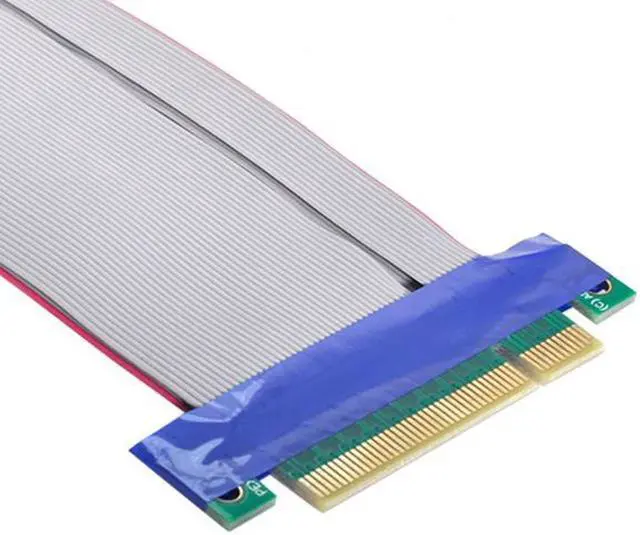 Alt view image 5 of 7 - Aomoproing PCI-E Express 8X to 8x Male to Female Slot Riser Extender Card Ribbon Flexible Cable 20cm