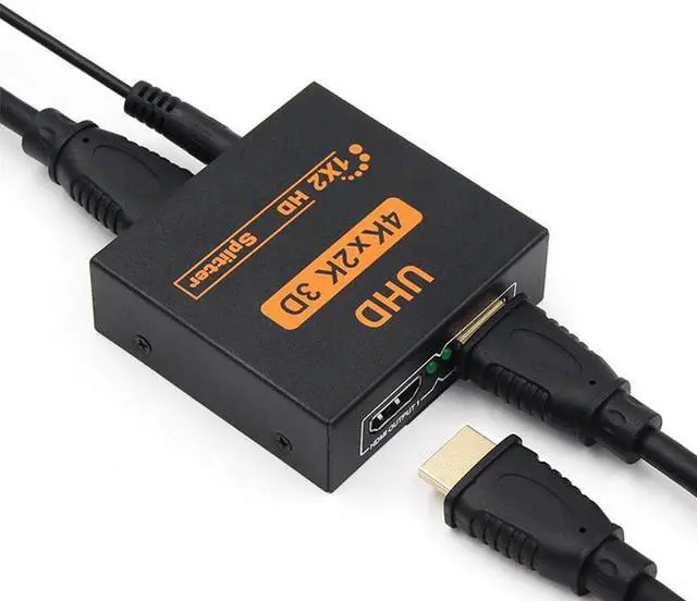 Alt view image 4 of 7 - 4K Splitter UHD 3D HDMI Splitter HD 1X2 1080P Switch Splitter 1 in 2 out Switcher Repeater for HDTV DVD PS3/4 Xbox PC