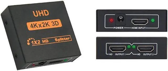Alt view image 5 of 7 - 4K Splitter UHD 3D HDMI Splitter HD 1X2 1080P Switch Splitter 1 in 2 out Switcher Repeater for HDTV DVD PS3/4 Xbox PC