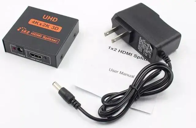 Alt view image 6 of 7 - 4K Splitter UHD 3D HDMI Splitter HD 1X2 1080P Switch Splitter 1 in 2 out Switcher Repeater for HDTV DVD PS3/4 Xbox PC