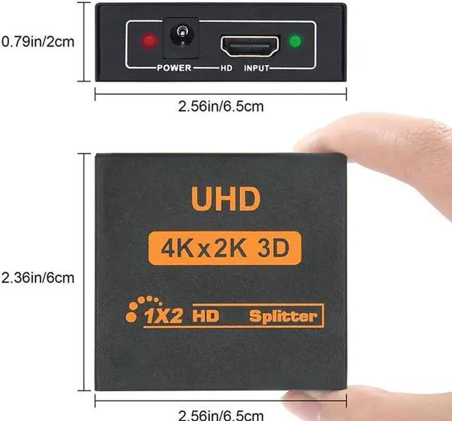 Alt view image 2 of 7 - 4K Splitter UHD 3D HDMI Splitter HD 1X2 1080P Switch Splitter 1 in 2 out Switcher Repeater for HDTV DVD PS3/4 Xbox PC