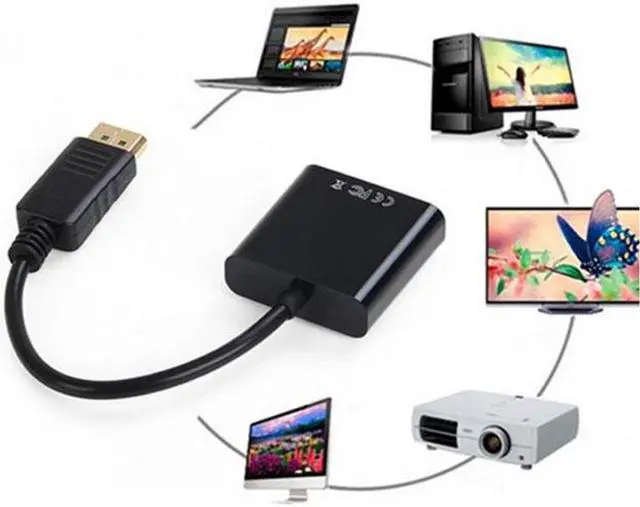 Alt view image 5 of 7 - Aomoproing 20cm DP DisplayPort to HDMI Video Audio Converter Cable Black