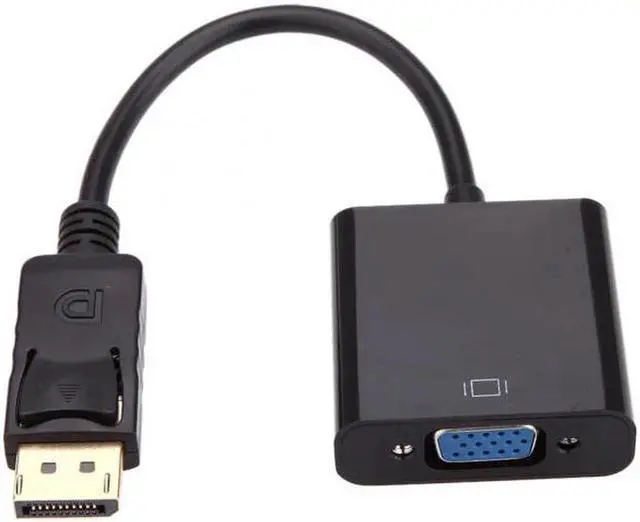 Alt view image 4 of 7 - Aomoproing DP DisplayPort Display Port Source to VGA Female Sink Monitor Projector Cable Support ATI Eyefinity Black