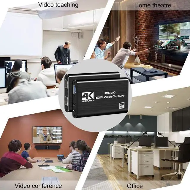 Alt view image 5 of 7 - 4K Audio Video Capture Card, USB 3.0 HDMI Video Capture Device, Full HD 1080P 60FPS for Game Recording, Live Streaming Broadcasting-Black