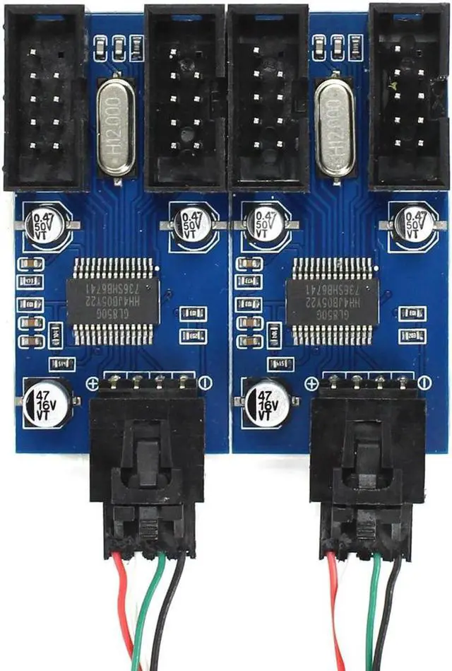 Alt view image 3 of 7 - Motherboard 9pin USB Header Splitter Male 1 to 4 Female Extension Cable Card Desktop 9-Pin USB HUB USB 2.0 9 pin Connector Adapter Port Multilier