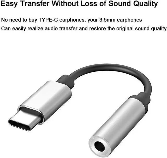 Alt view image 7 of 7 - Type-c to 3.5mm Jack Audio Adapter Cable Digital DAC Decoding ALC4050 USB C to 3.5mm AUX Headphone Adapter Music/Call/Wire Control