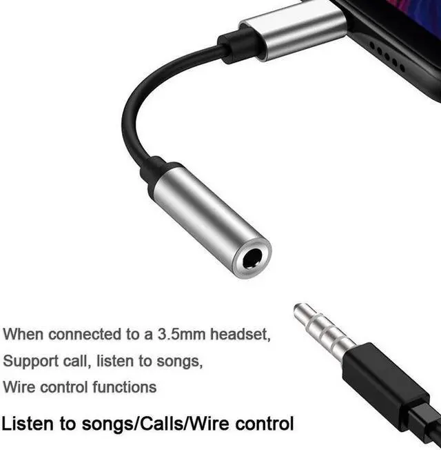 Alt view image 2 of 7 - Type-c to 3.5mm Jack Audio Adapter Cable Digital DAC Decoding ALC4050 USB C to 3.5mm AUX Headphone Adapter Music/Call/Wire Control