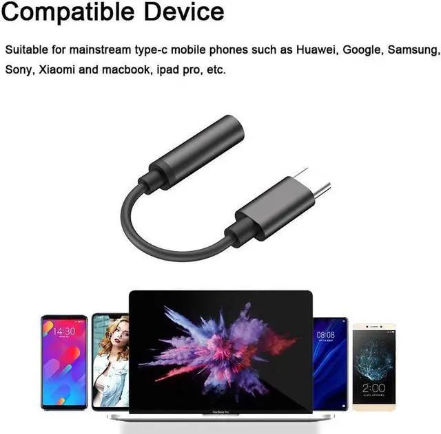 Alt view image 6 of 7 - Type-c to 3.5mm Jack Audio Adapter Cable Digital DAC Decoding ALC4050 USB C to 3.5mm AUX Headphone Adapter Music/Call/Wire Control