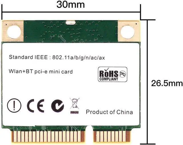 Alt view image 3 of 6 - MPE-AX1800H Mini PCIE Wifi Card Dual Band 2.4GHz 5GHz Wifi 6 802.11ax 1800Mbps Wireless Bluetooth 5.2 Network Adapter for PC Windows 10/11 64bit