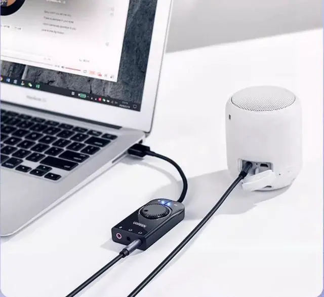 Alt view image 3 of 7 - Green Link usb external sound card Computer drive-Free 7.1 headphone speaker Converter Desktop Connect speaker microphone ps4