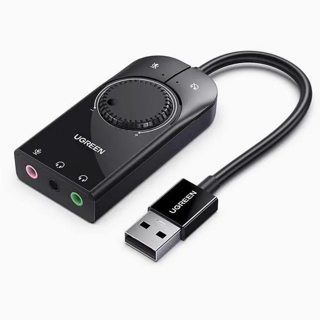 Main image of Green Link usb external sound card Computer drive-Free 7.1 headphone speaker Converter Desktop Connect speaker microphone ps4