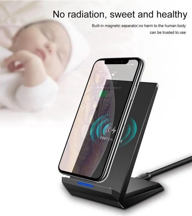 Alt view image 6 of 7 - 15W Qi Fast Wireless Charger Charging Station For Samsung S10 9 plus Note10 For iPhone Xr 11 Pro Max 8Plus 2020 NEW