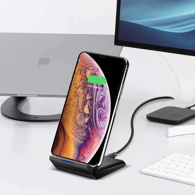 Alt view image 5 of 7 - 15W Qi Fast Wireless Charger Charging Station For Samsung S10 9 plus Note10 For iPhone Xr 11 Pro Max 8Plus 2020 NEW