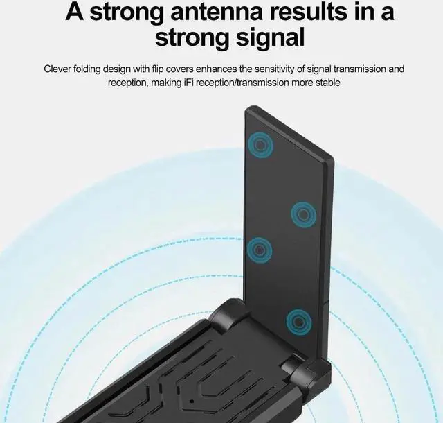 Alt view image 4 of 5 - USB3.0 Triple Band 5400Mbps Esports Wireless Network Card Drive Free Desktop Computer WiFi6E Wireless Network Card Receiver Windows 10/11 Only