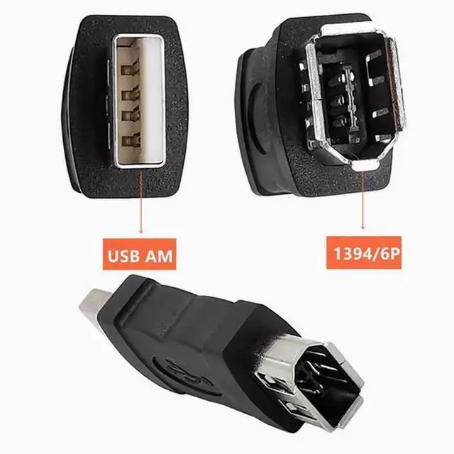 Main image of FireWire 400 1394 adapter USB2.0 male AM to 1394 6P female converter