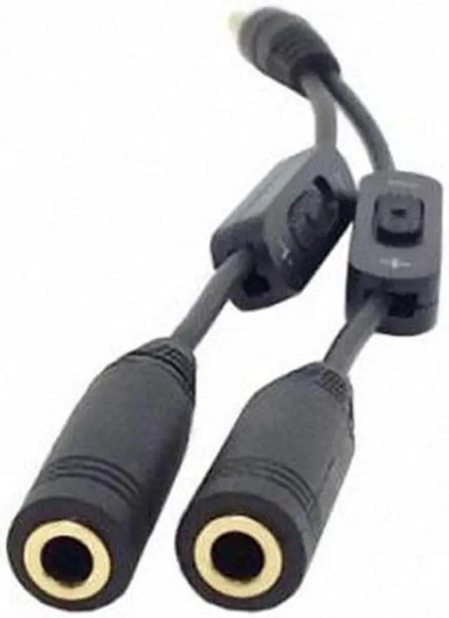 Alt view image 2 of 7 - Aomoproing Black 3.5mm Stereo Male to Double 3.5mm Female Audio Headphone Y Splitter Cable with Volume Switch