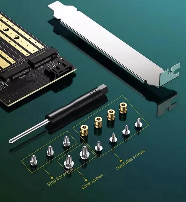 Alt view image 4 of 6 - UGREEN PCIE to M2 expansion card 64Gbps rate nvme solid-state drive enclosure m.2 adapter card 4 bves