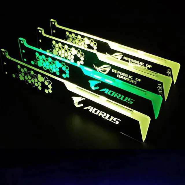Alt view image 6 of 6 - Graphics Card Bracket Luminous Strong Structure RGB 12-color LED GPU Support for Computer