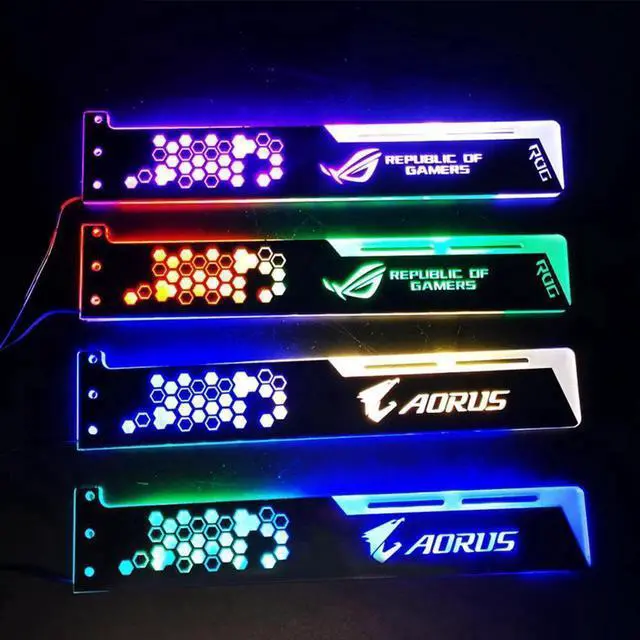 Alt view image 2 of 6 - Graphics Card Bracket Luminous Strong Structure RGB 12-color LED GPU Support for Computer