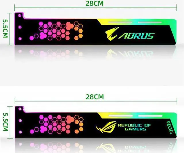 Alt view image 3 of 6 - Graphics Card Bracket Luminous Strong Structure RGB 12-color LED GPU Support for Computer